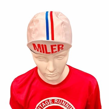 Gorra Ciclista Vintage Blanca Rayas